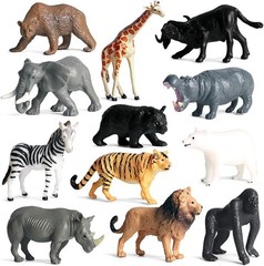 12 PCS Realistic Small Wild Animal Figures Educational Science Project Model