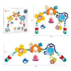 Baby Stroller Car Crib Mobile Activity Arch Toy Travel Colorful Musical Toy