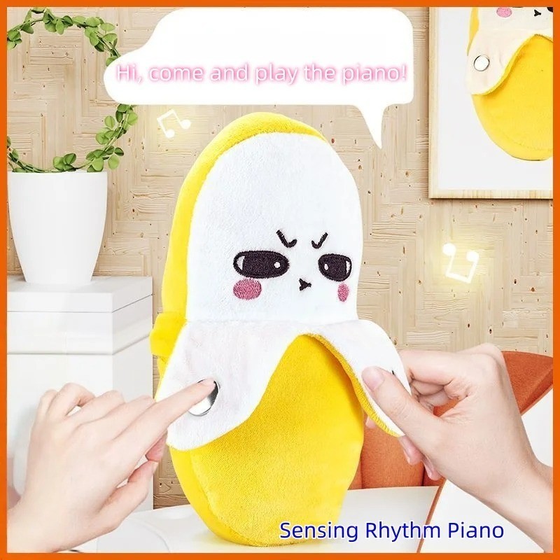 nteractive Musical Fruit Plush Toy Piano Sensory Learning Baby Toddler Gift