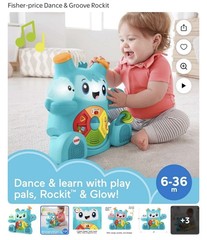 Fisher-Price Dance & Groove Rockit Music Toy Numbers & Letters Blue 6-36M