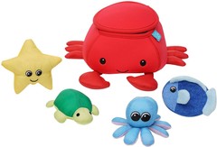 Manhattan Toy Neoprene Crab 5-Piece Spill n Fill Bath Toy with Squirt Toy