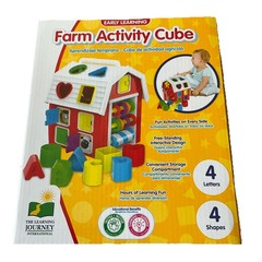 Early Learning Farm Activity Cube Ages 1-3 Letters & Shapes 6 Activity Sides New