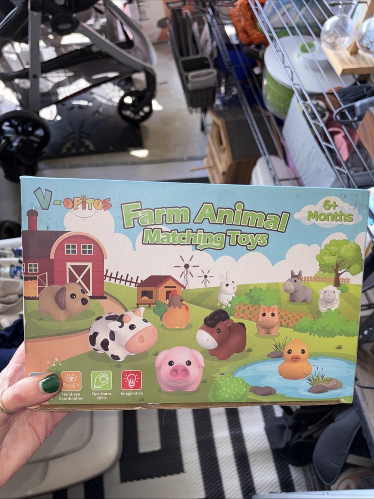 10pcs Farm Animal Matching Toy for Kids Age 1-3 Toddler Montessori Learning Set