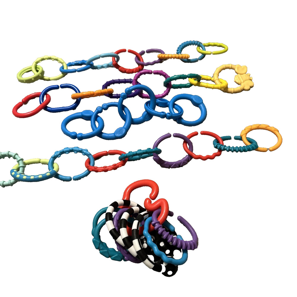 Educational Baby Toy Links Multiple Brands, Colors, Textures Preowned