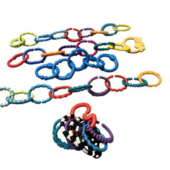 Educational Baby Toy Links Multiple Brands, Colors, Textures Preowned