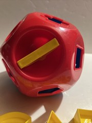 Tupperware Shape O Ball Sorter Toy Complete Number 10 Shapes Blue Yellow GUC