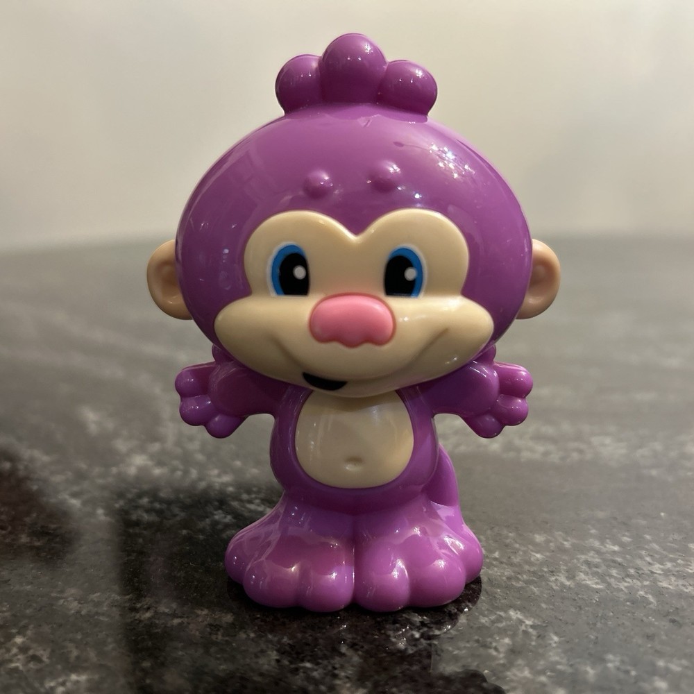2013 Fisher Price Mattel Laugh & Learn Purple Monkey Plastic Rattle Figure