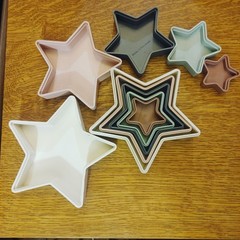 Stacking Play Mushie Star Nesting Toy BPA Free Non Toxic Denmark Pastel Colors