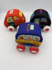 Set of 3 Melissa and Doug K’s Kids Pull-Back Town Vehicles Soft Rolling Toys