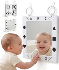 Premium Tactile Baby Mirror Toy for Tummy Time & Play, Double-Sided High-Cont…