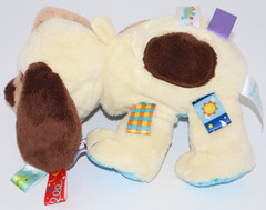 TAGGIES Brown & Yellow Puppy Dog Baby Infant Toy Stuffed Plush Animal Rattle