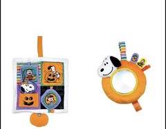NWT Authentic PEANUTS Baby Toy BUNDLE Baby on the go crinkle square & Mirror
