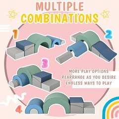 5 in 1 Soft Climb Crawl Playset, Toddler Kid Foam Climber Crawling Climbing Play