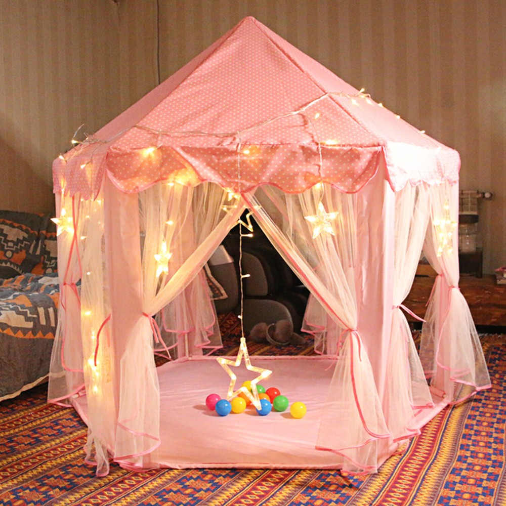 Pop Up Princess Tent with Light, Toys for 1 2 3 Year Old Girl Birthday Gift