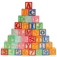 Wooden ABC Toy Building Blocks for Toddlers 1-3 36 PCS Wood Alphabet Number B…