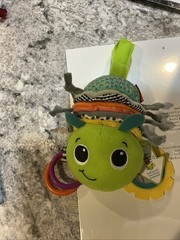 Infantino Pull Down Green Multicolor Caterpillar Music Playing Ring Toy Baby