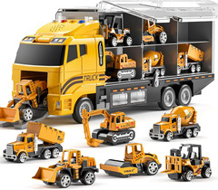 Toddler Toys for 3 4 5 6 Years Old Boys, Die-Cast Construction Toys Car Carrier