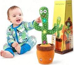 Dancing Cactus, Talking Cactus Baby Toy, Colorful Glowing Repeating Cactus To…