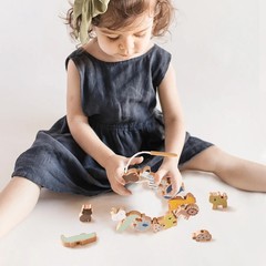 Baby Animal Threading Toys Wooden Stacking Toys Blocks Board Games Wooden