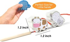 Montessori Wooden Threading Beads – Safe Farm Animal & Fruit Lacing Toy for Kids