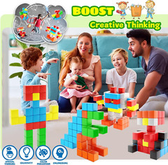 40Pcs Magnetic Building Blocks Toy for Kids, 1″ Magnetic Cubes STEM Learning Kit