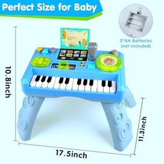 Baby DJ Table for Toddlers 1-3, Baby Musical Piano Toys 6-9-12-18 Months Toddler