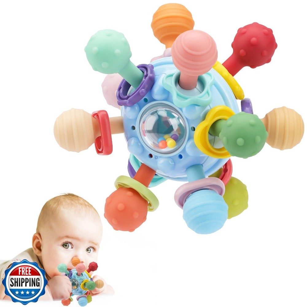 Baby Montessori Sensory Toys for 0-6 6-12 Months, Baby Teether Teething Toys