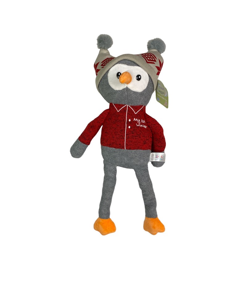 Owl Plush Rattle Toy My First Winter Spark Create Imagine Baby Holiday Toy 17”