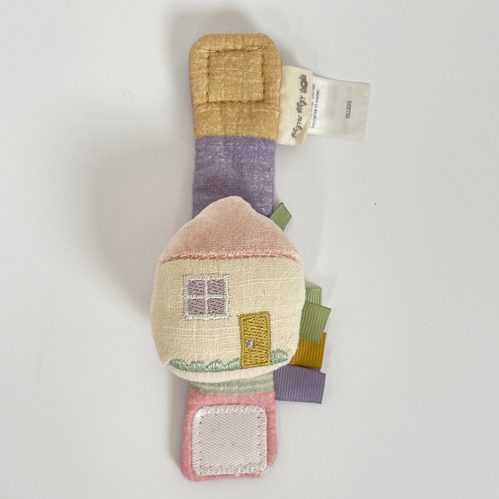 Itzy Ritzy Plush HOUSE WRIST RATTLE Stroller Gym Hanging Baby Travel Toy Teether