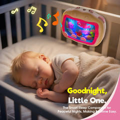 Baby Aquarium Toy, Sleep Soother Musical Infant Toys, Tummy Time Pink