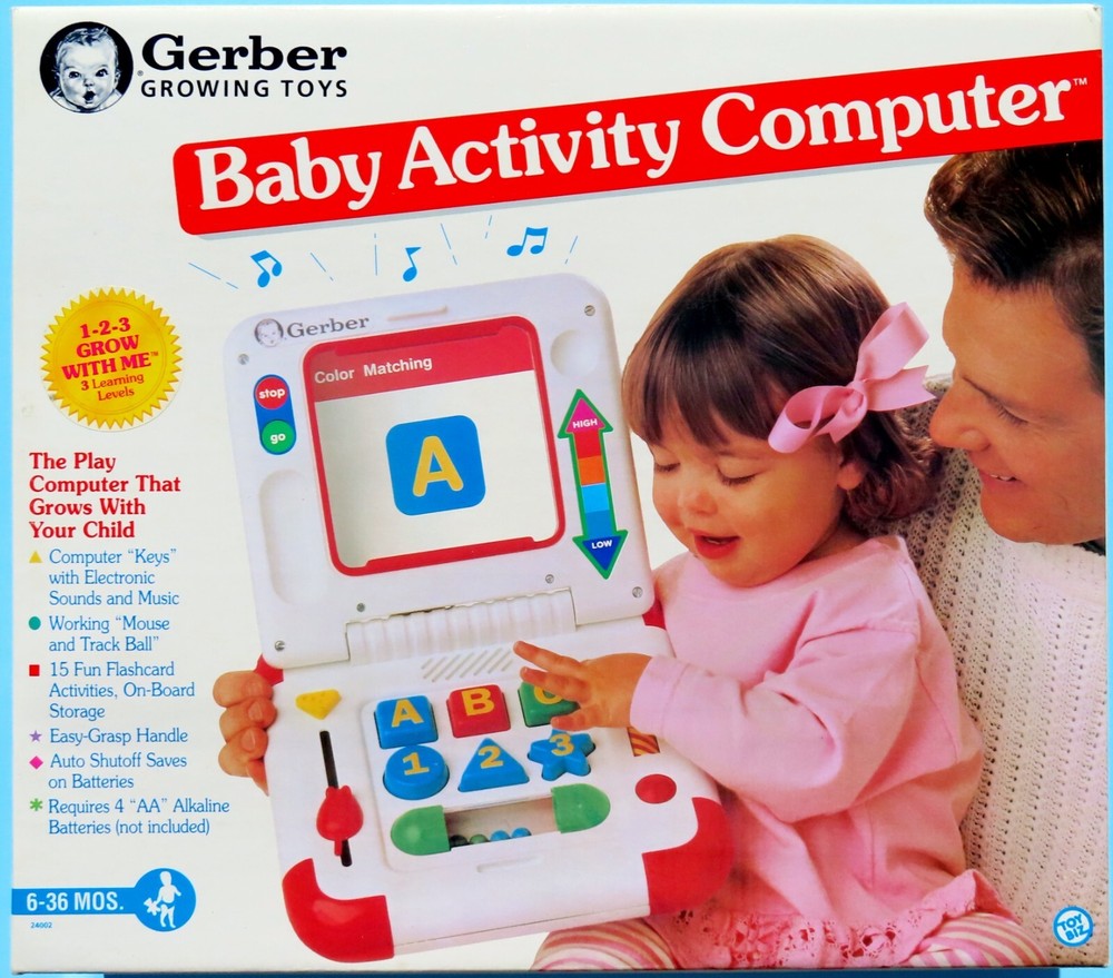 Vintage 1994 Gerber Baby Activity Computer Toy Biz Learning Factory Sealed New