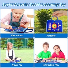 Toddler Busy Board-Montessori Toys for Boy Girl Birthday Gift, Sensory Learni…