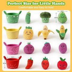 Baby Toys 6–12 Months, 16PCS My First Fruit Vegetable Sensory Toys for Babies…