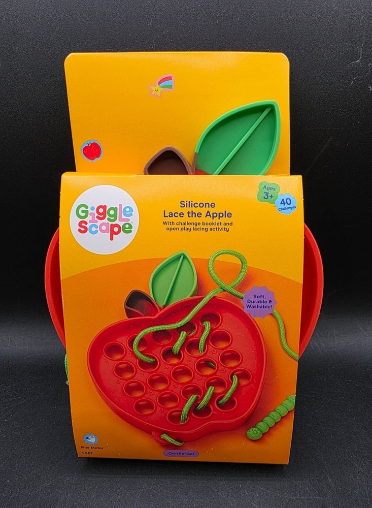 GiggleScape Silicone Lace The Apple Educational Toy Ages 3+ Fun Fine Motor Activ
