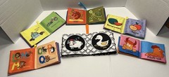 Soft Cloth Baby Books Lot of 6 Animals Fruits Vehicles Sea Life Letters Colors