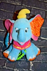 9″ Disney Baby Dumbo Activity Toy Plush Stuffed Rattle Crinkle Teether