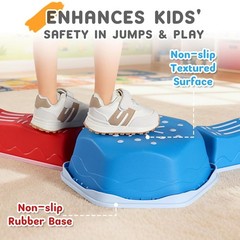 Green Non-Slip Balance Beam Stepping Stones for Kids 3 Years + Stackable