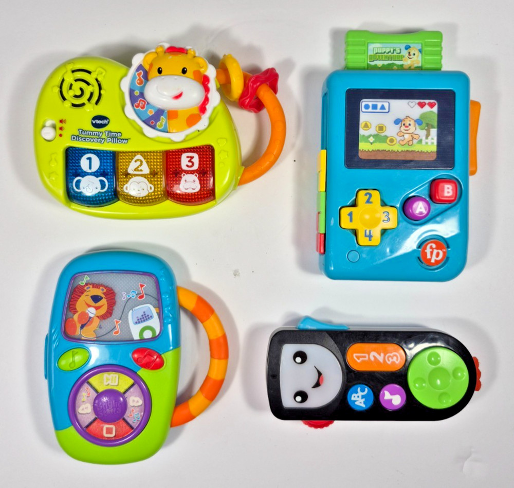 Electronic Baby Toys Lot of 4 Mattel Vtech Kids II Inc. Tummy Time Songs LIghts