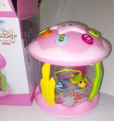 Baby Girl Toys for 6-12 Months Ocean Rotating Light Up Musical 6 7 8 9 Pink