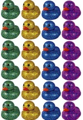 Ja-Ru Glitter Rubber Ducks Metallic Colors 3 24 Unit Assorted Fidget Toy For