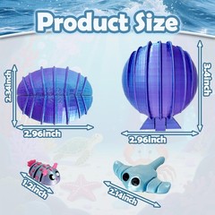 20PCS Ocean Animal Set,3D Printed Shells， 3D Printed Mini Sea Animals Articul…
