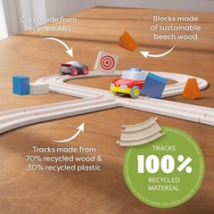 HABA My First Racetrack, 27-Piece Eco-Friendly Race Track Set for Toddlers