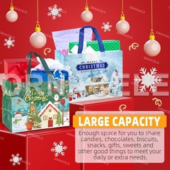 16PCS Christmas Bronzing Gift Treat Tote Non-Woven Bags with Handles for Gift…