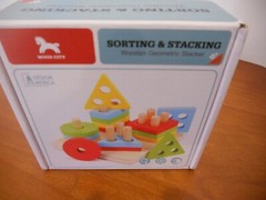 WOOD CITY Wooden Sorting Stacking Toys for Toddlers, Educational Shape Color’s