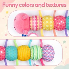 Baby Girl Toys 0-6 Months Musical Caterpillar Pink Toys for Infant 0-3 3-6 Mo…
