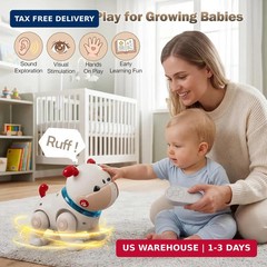 Baby Toys for 6-12 Months: Musical Crawling Dog Toy with Dancing, Recording & Li