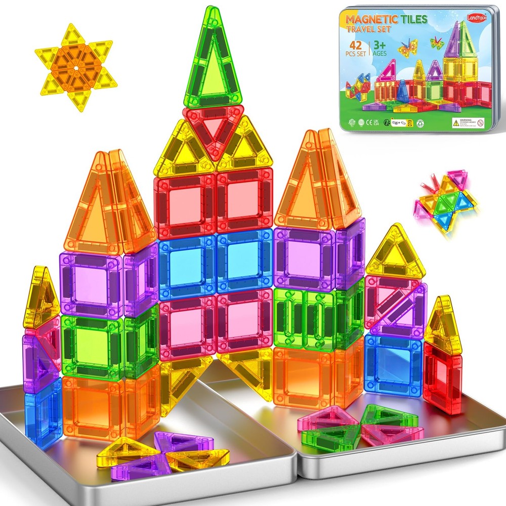 Magnetic Tiles Building Blocks Educational STEM Kids Toys Toddler Birthday Gift