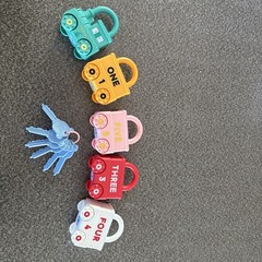 Montessori Vehicle Lock & Key Toy Set Numbers 0,1,3,4,5 Learning Toy Missing 2