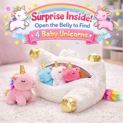 Toys for Girls Ages 0 1 2 3 4 5 6 7 8+ – Unicorn Mommy Stuffed Animal with 4…