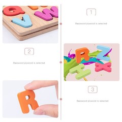 Wooden Puzzles for Toddlers, 3pack Alphabet Shape Puzzles for Kids 3 Wooden M…